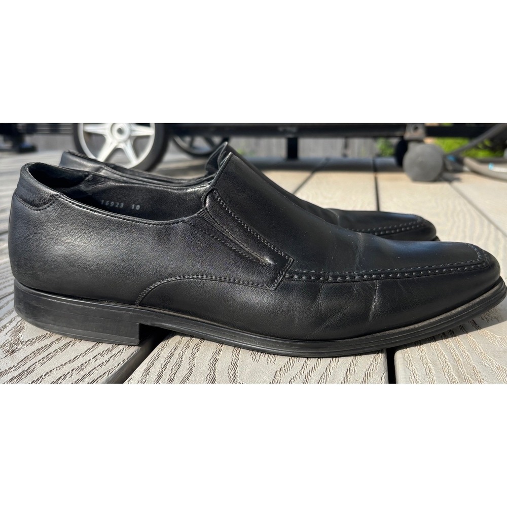 Magnanni Linea Merino Black Leather Slip On Loafers Dress Shoes Size 10